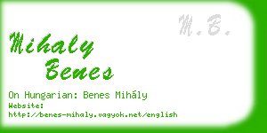 mihaly benes business card