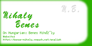 mihaly benes business card